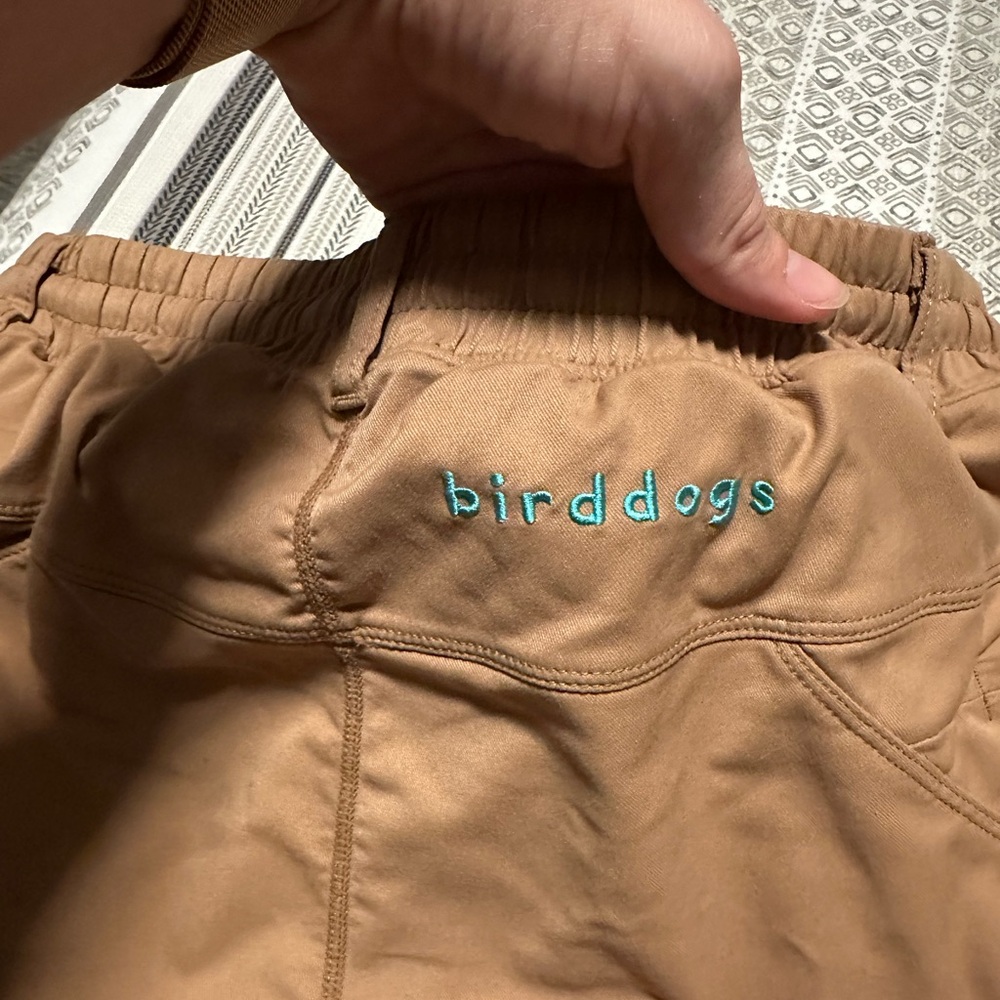 Large khaki colored birddogs shorts